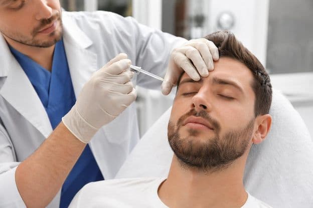 Discreet male facial treatment