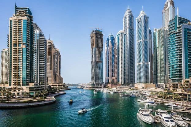 Dubai Marina panorama view