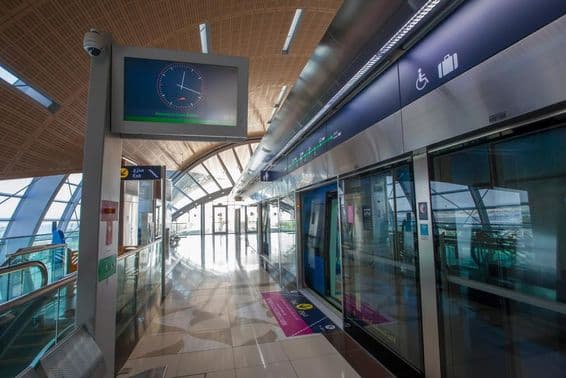 Metro entrance at Creek Tower station in Dubai
