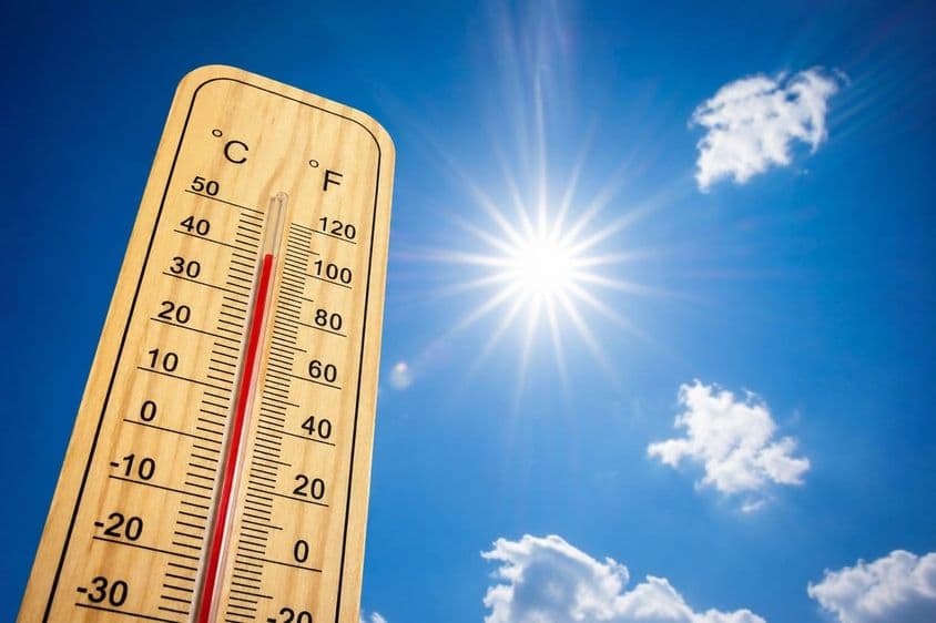 Extreme heat with thermometer