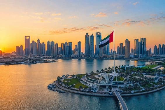 Sharjah's industrial development at sunset