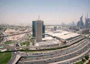 Dubai World Trade Centre, foreground with Sheikh Zayed Road
