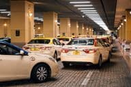 Parked taxis at Dubai mall.
