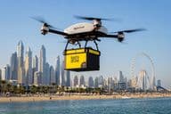 Drone delivery at Dubai beach