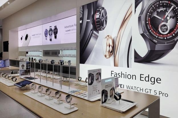 Inside of a Huawei retail store