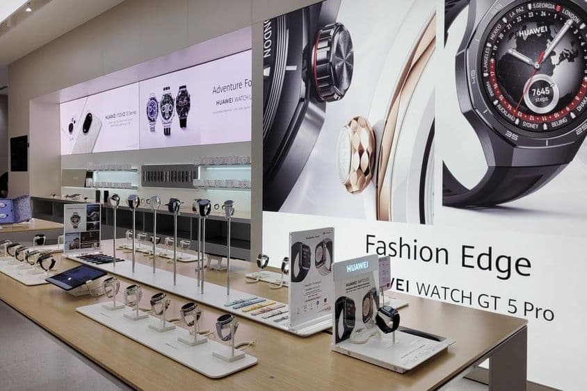 Inside of a Huawei retail store