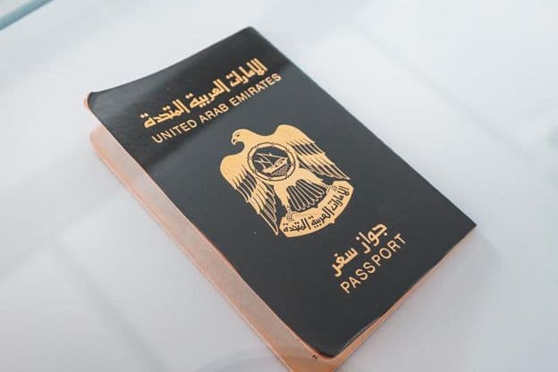 United Arab Emirates passport.