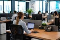 Atmosphere of a modern office workspace