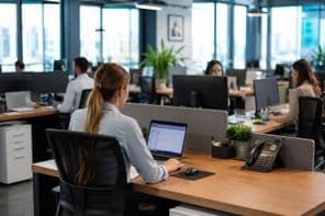 Atmosphere of a modern office workspace