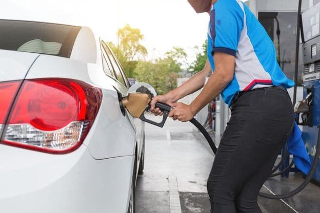 Fuel pumps at a gas station