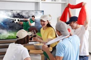Football fans watching a football match