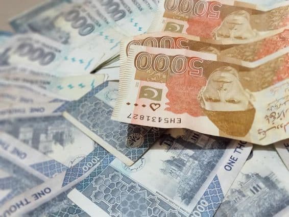 Pakistani currency thousand and five thousand rupee banknotes