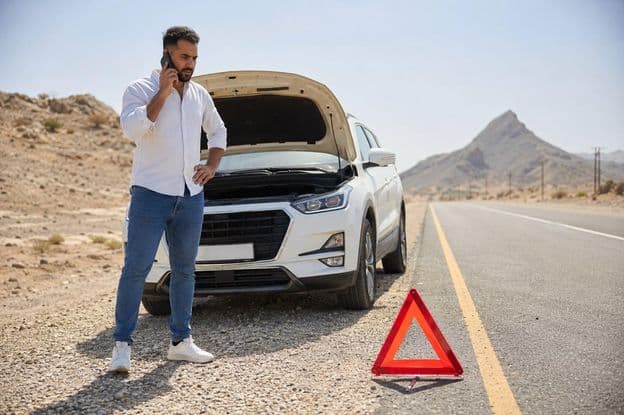 Roadside assistance in heat