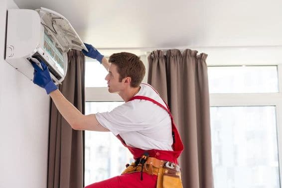 Removing an air conditioner air filter
