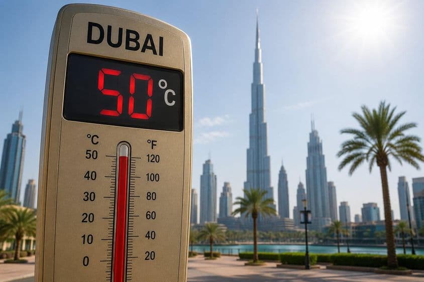 Dubai heat at fifty degrees