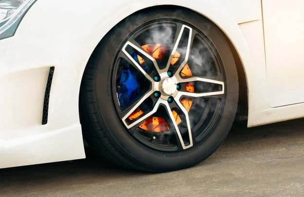 A burning disc brake