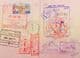 passport with Thai, Hong Kong, and Lebanese stamps