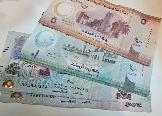 Emirati Dirham paper banknotes