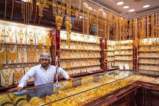Gold in the famous 'Golden Souk' at Dubai's Deira market.