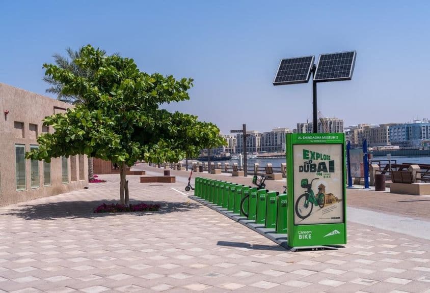 Careem bike rental stand in Al Shindagha district